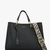 New EMPORIO ARMANI Black & Silver Pebbled Shopper With Pouch
