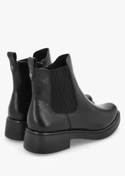 Online CAPRICE Black Leather Ankle Boots