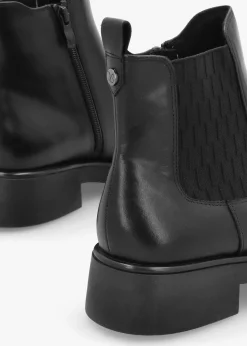 Online CAPRICE Black Leather Ankle Boots