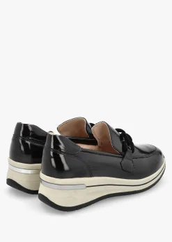 Outlet CAPRICE Black Patent Leather Sporty Loafers