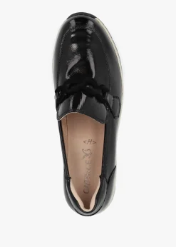 Outlet CAPRICE Black Patent Leather Sporty Loafers