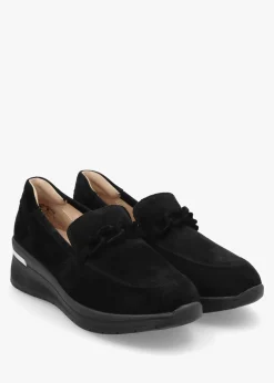 Best CAPRICE Black Suede Sporty Loafers