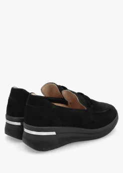 Best CAPRICE Black Suede Sporty Loafers