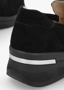 Best CAPRICE Black Suede Sporty Loafers