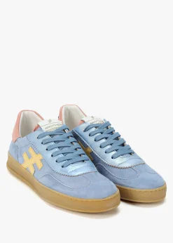Sale ANOTHER TREND Blue Suede & Metallic Leather Trainers