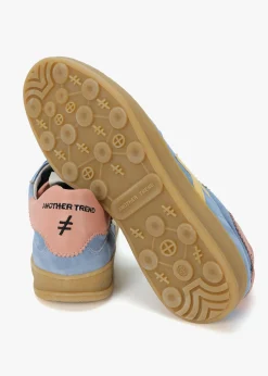 Sale ANOTHER TREND Blue Suede & Metallic Leather Trainers