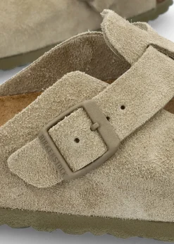 New BIRKENSTOCK Boston Faded Khaki Suede Clogs