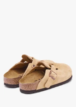 Best BIRKENSTOCK Boston Latte Cream Suede Leather Clogs