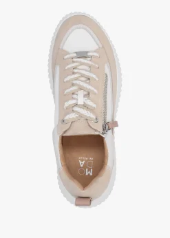 Hot MODA IN PELLE Bouville Off White Leather & Suede Chunky Trainers