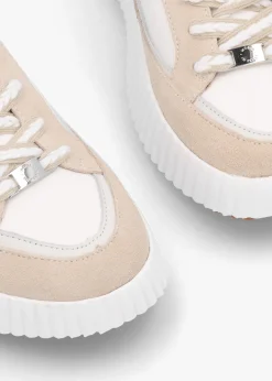 Hot MODA IN PELLE Bouville Off White Leather & Suede Chunky Trainers