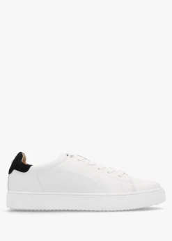 Outlet MODA IN PELLE Brandie White Leather Black Ankle Tab Trainers