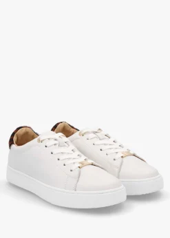 Online MODA IN PELLE Brandie White Leather Leopard Ankle Tab Trainers