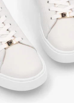 Online MODA IN PELLE Brandie White Leather Leopard Ankle Tab Trainers