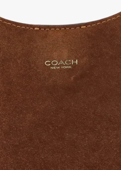 Online COACH Brooklyn 28 Warm Brown Suede Shoulder Bag