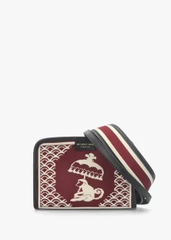 Fashion MY BEST BAG Burgundy Monkey Tapestry Cross-Body Bag