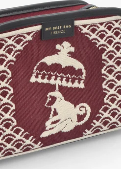 Fashion MY BEST BAG Burgundy Monkey Tapestry Cross-Body Bag