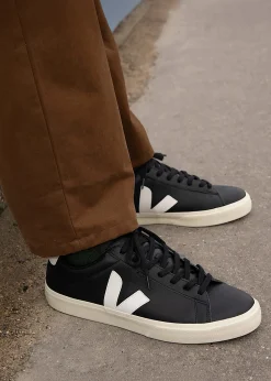 Discount VEJA Campo Chromefree Leather Black White Trainers