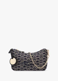Best EMPORIO ARMANI Canvas Jacquard Denim Baguette Bag