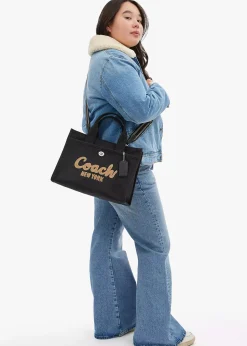 Hot COACH Cargo Black Canvas Tote Bag