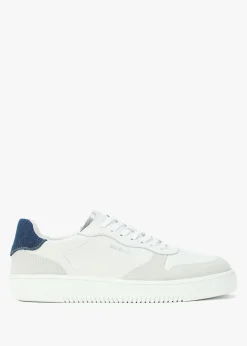 Outlet BARBOUR Celeste White & Chambray Leather Trainers