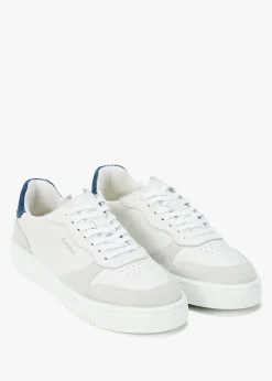 Outlet BARBOUR Celeste White & Chambray Leather Trainers