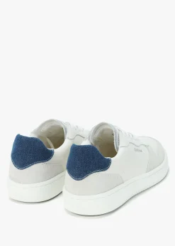 Outlet BARBOUR Celeste White & Chambray Leather Trainers