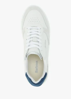 Outlet BARBOUR Celeste White & Chambray Leather Trainers