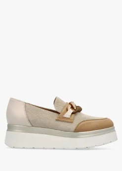 Clearance DANIEL Chainy Beige Link Chain Flatform Loafers