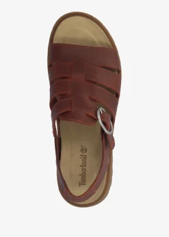 Discount TIMBERLAND Clairemont Way Dark Red Leather Fisherman Sandals