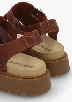 Discount TIMBERLAND Clairemont Way Dark Red Leather Fisherman Sandals