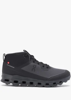 Hot ON RUNNING Cloudroam Waterproof Black & Eclipse High Top Trainers