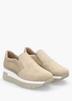Hot DANIEL Commy Beige Suede Flatform Wedge Shoes