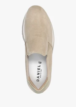 Hot DANIEL Commy Beige Suede Flatform Wedge Shoes
