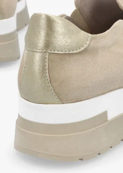 Hot DANIEL Commy Beige Suede Flatform Wedge Shoes