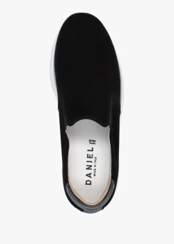 Best DANIEL Commy Black Suede Flatform Wedge Shoes