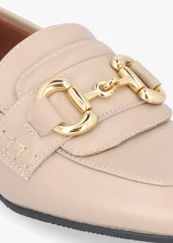 Hot EVALUNA Compact Taupe Leather Loafers