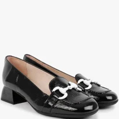 Online WONDERS Corda Black Patent Leather Heeled Loafers