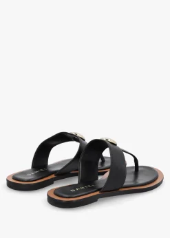 Outlet DANIEL Costly Black Leather Toe Post Sandals