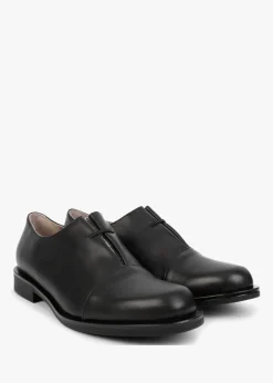 New DANIEL Crystie Black Leather Embellished Oxford Shoes