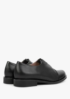 New DANIEL Crystie Black Leather Embellished Oxford Shoes