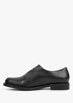 New DANIEL Crystie Black Leather Embellished Oxford Shoes
