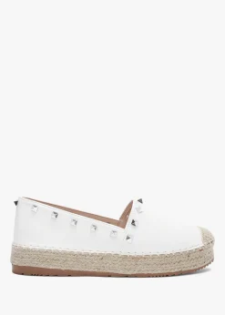 Online DF By DANIEL Cubby White Studded Espadrilles