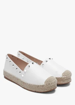 Online DF By DANIEL Cubby White Studded Espadrilles