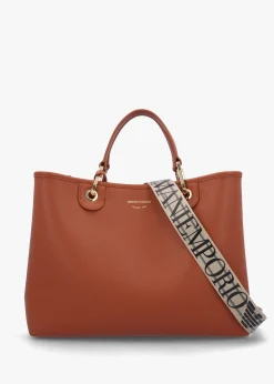 Hot EMPORIO ARMANI Cuoio Rosso Pebbled Shopper With Pouch