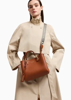 Hot EMPORIO ARMANI Cuoio Rosso Pebbled Shopper With Pouch