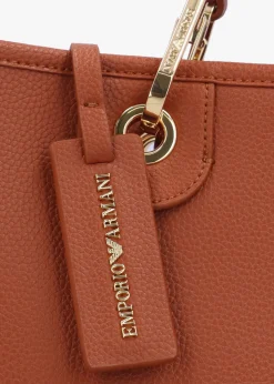 Hot EMPORIO ARMANI Cuoio Rosso Pebbled Shopper With Pouch