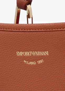 Hot EMPORIO ARMANI Cuoio Rosso Pebbled Shopper With Pouch