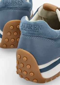 Fashion LAUREN RALPH LAUREN Dani Colour Block Blue Dust Suede Trainers
