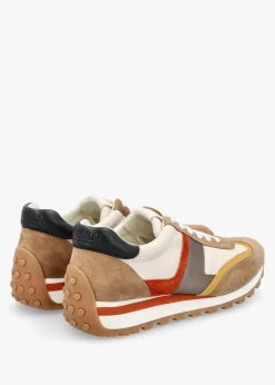 Clearance LAUREN RALPH LAUREN Dani Colour Block Soft White Camel Multi Suede Trainers