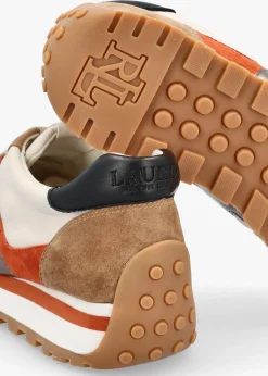Clearance LAUREN RALPH LAUREN Dani Colour Block Soft White Camel Multi Suede Trainers